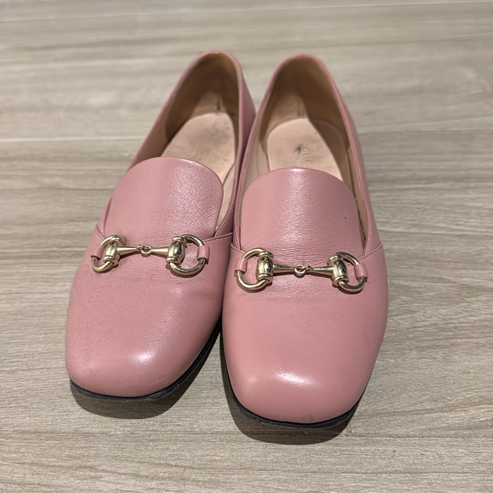 Pink Gucci Loafer Flats